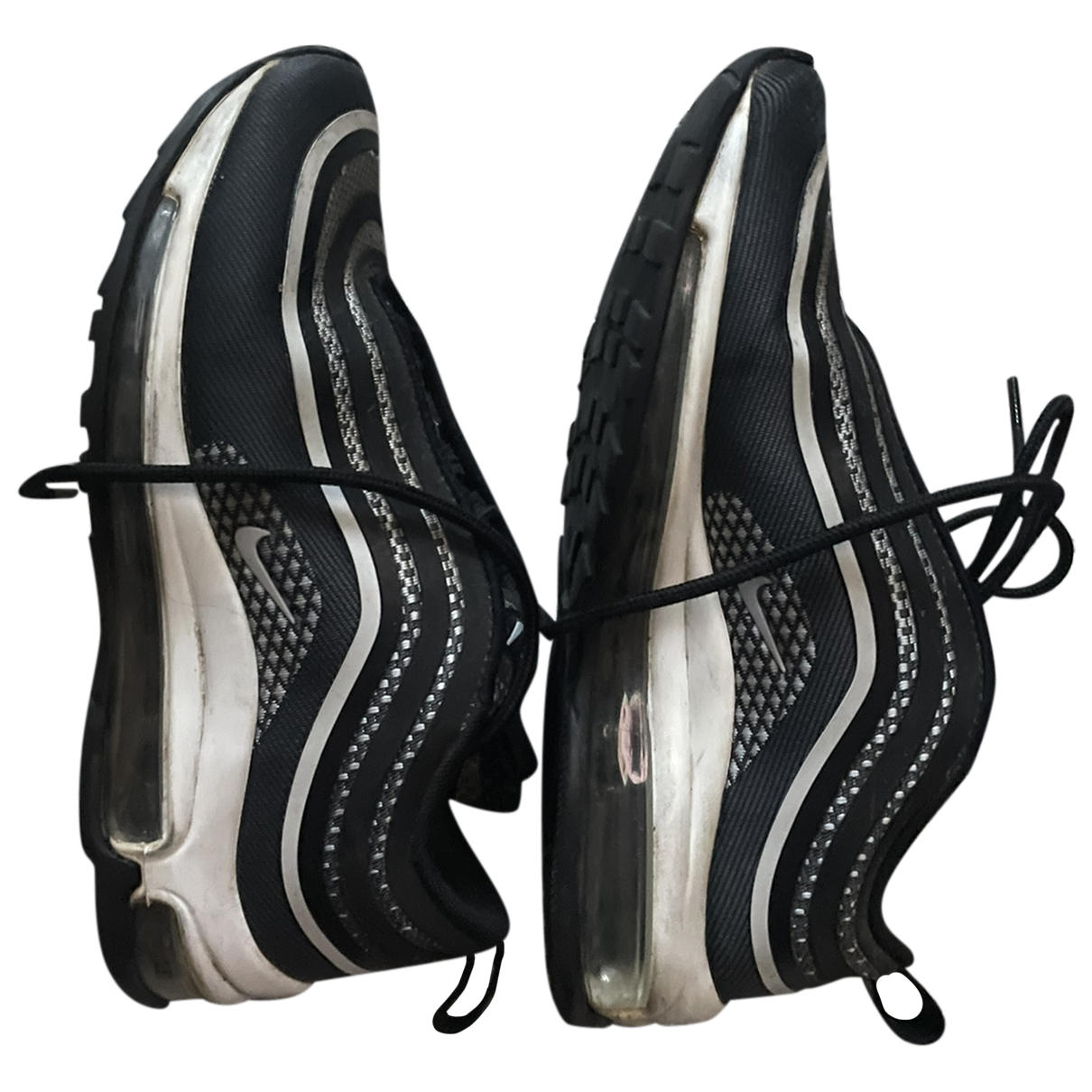 Air max 97 leather trainers Nike Black 